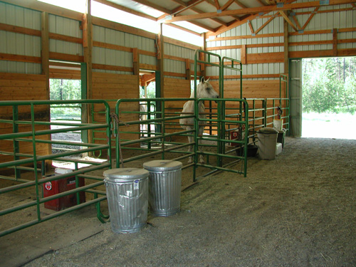 A pole barn for with horse stalls in Piney Flats, TN