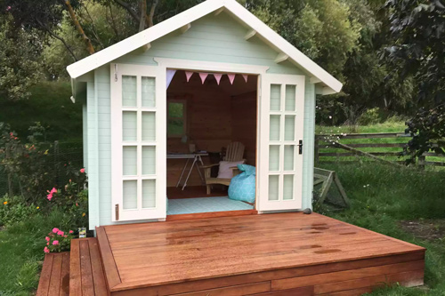 Custom built she-shed for quiet time in the backyard