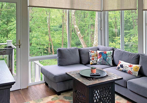 Sunroom porject from enclosing deck space in Jonesborough, TN