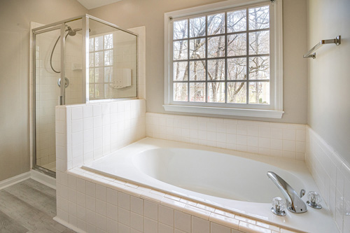 Window upgrade in a renovated and enlarged bathroom in Bristol, TN